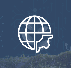 Environmental and Land Engineering - biała ikonka na tle granatowego obrazka